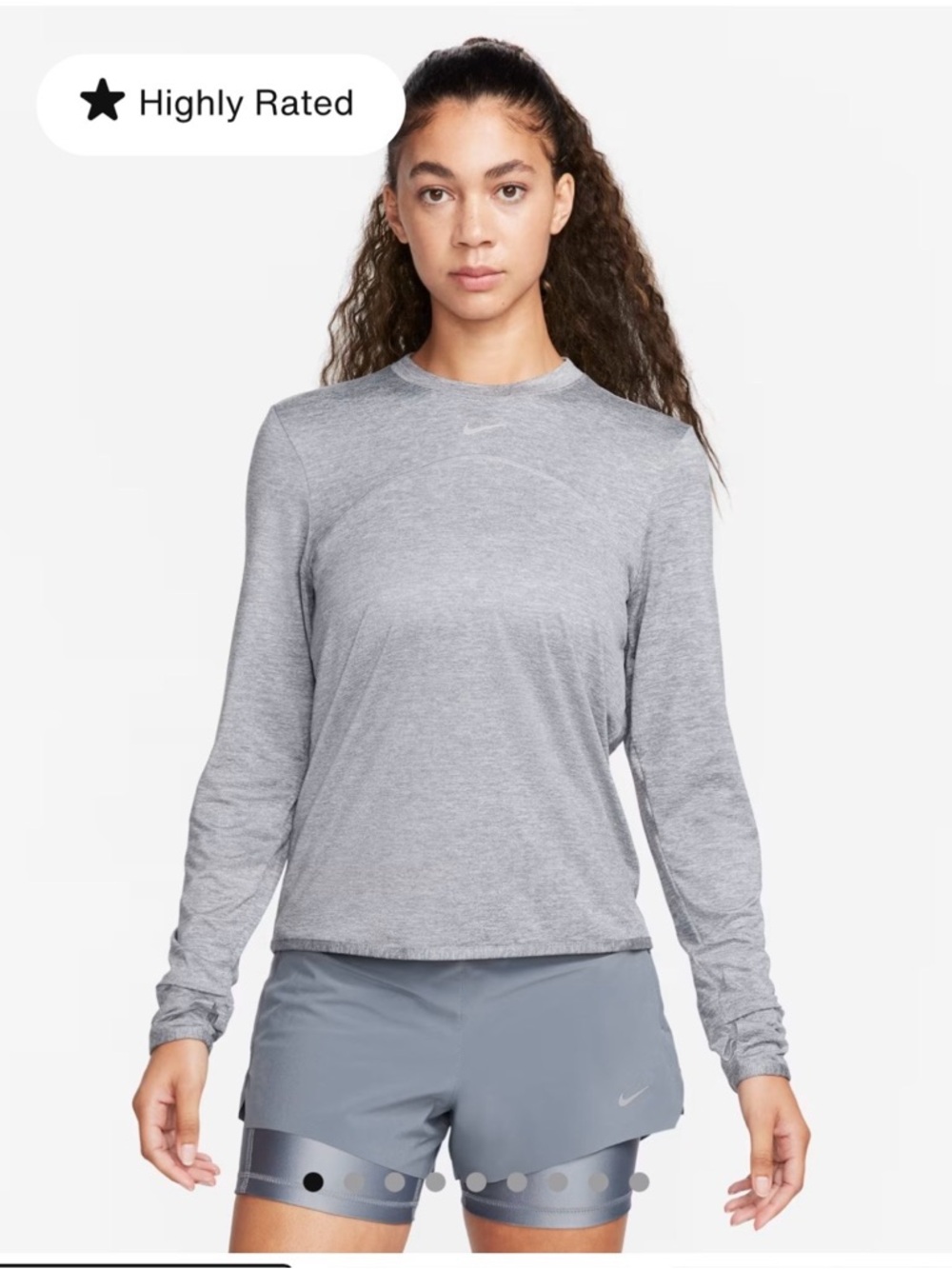 Nike Women's Dri-Fit Swift Element UV Heather Gray Long-Sleeve